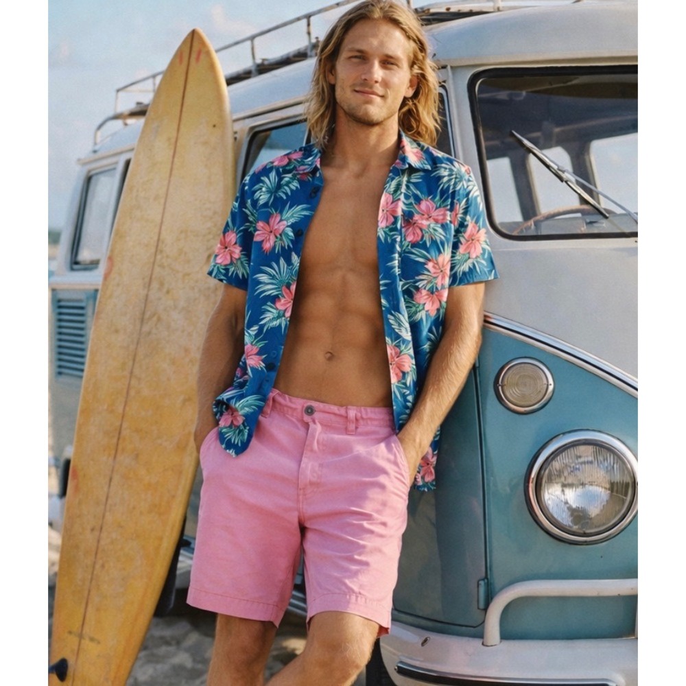 Brooks Brothers Men's 34 Watermelon‎ Pink Cotton Preppy Classic Chino Shorts